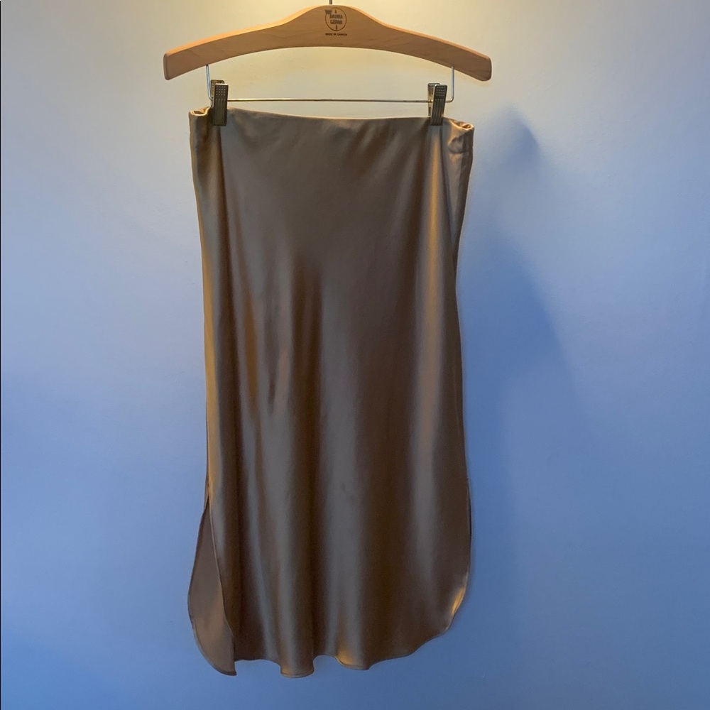 Banana Republic Satin Midi Skirt in Brown